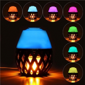 Värikäs Led-taskulamppu Flame Flicker Night Light Kostutin Aroma Oil Diffusori Ilmanpuhdistin