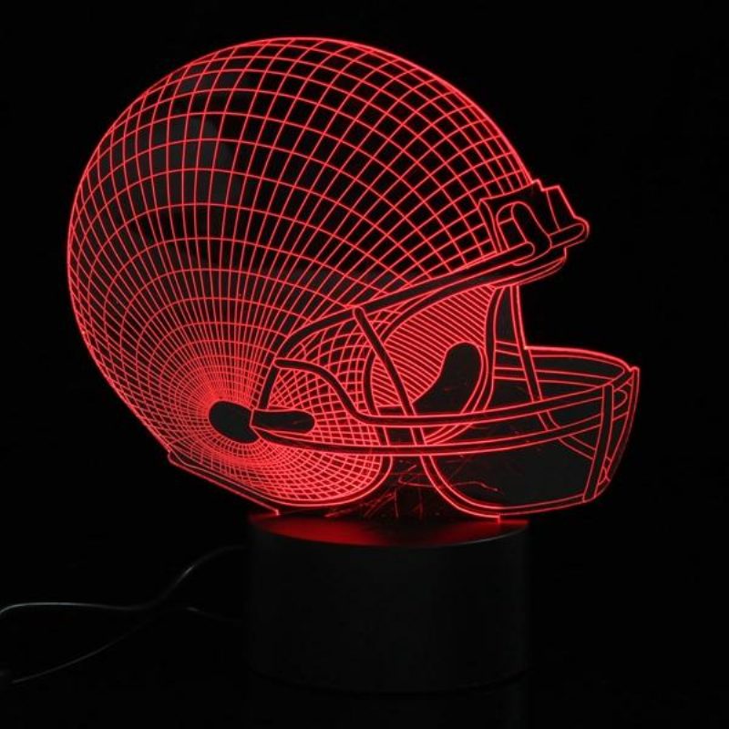 Värikäs Rugby Hat 3d Touch Control Usb Led -pöytävalaisin Yölamppu