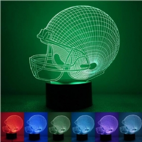 Värikäs Rugby Hat 3d Touch Control Usb Led -pöytävalaisin Yölamppu