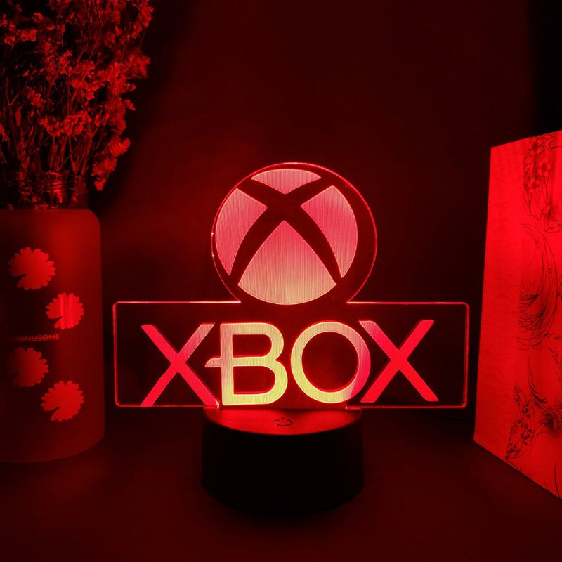 Xbox Game Icon 3d Illusion Lamppu Pelihuoneen Pöytäkoneen Asennus Led-anturin Valot Värinvaihto Tietokoneen Taustavalo Huoneen Sisustus