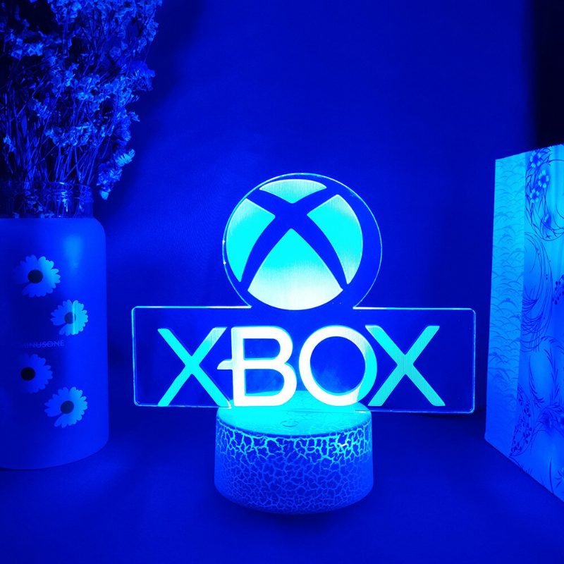 Xbox Game Icon 3d Illusion Lamppu Pelihuoneen Pöytäkoneen Asennus Led-anturin Valot Värinvaihto Tietokoneen Taustavalo Huoneen Sisustus