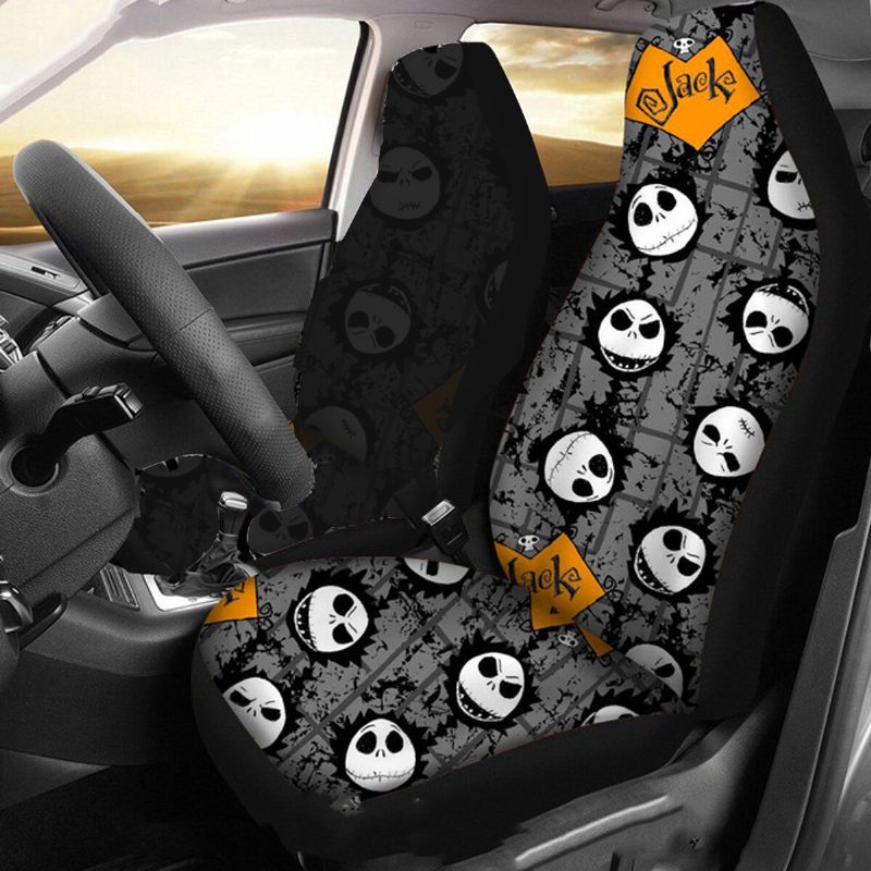 1/2 Kpl Skull Printed Universal Auton Etuistuimen Suojus Auto Cushion Protector Mat