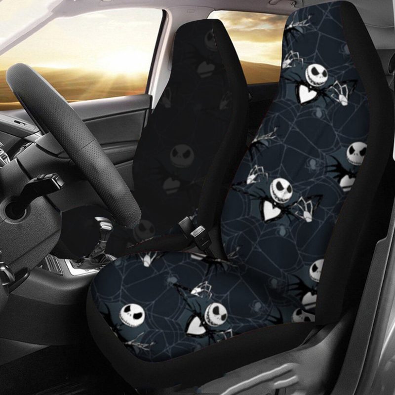 1/2 Kpl Skull Printed Universal Auton Etuistuimen Suojus Auto Cushion Protector Mat