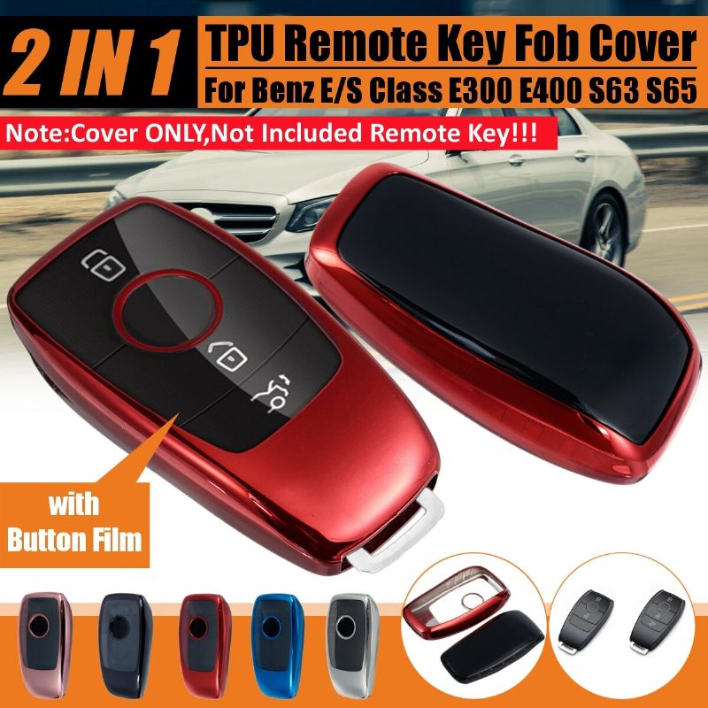 2 In 1 Tpu-kaukosäätimen Smart Key Case Fob -suojus Painikekalvolla Benz E/s Class E300 E400 S63 S65