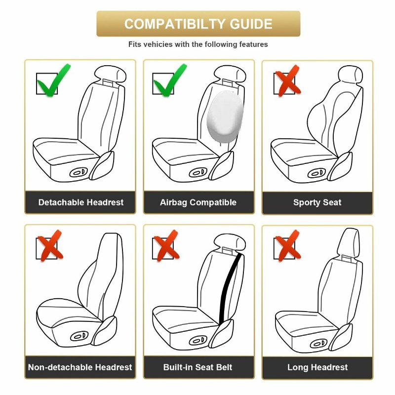 Eluto 5 Seats Auton Istuinpäälliset Universal Pu Nahkainen Istuintyyny Liukumaton Suojamatto