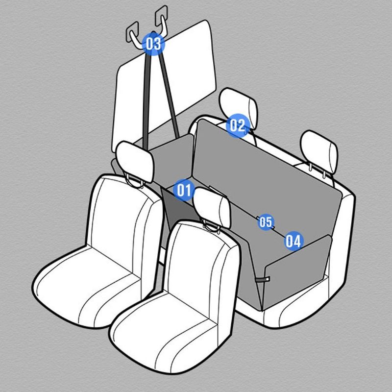 Lemmikkiauton Takaistuimen Suojus Universaali Heavy Duty Tikattu Liner Protector Riippumatto