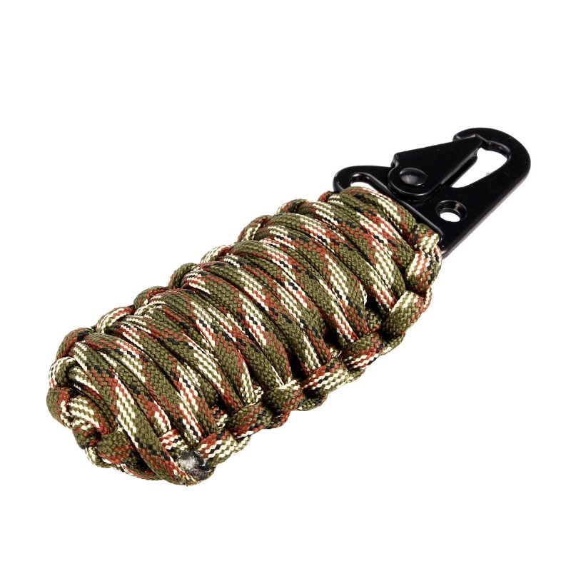 16 Kpl Outdoor Paracord Kit Selviytymisköysi Setti Kalastusvälineet Camping Karabiini Hätävarusteet