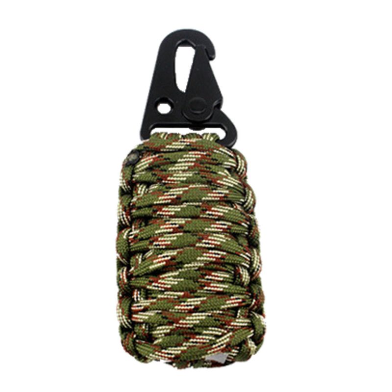 16 Kpl Outdoor Paracord Kit Selviytymisköysi Setti Kalastusvälineet Camping Karabiini Hätävarusteet