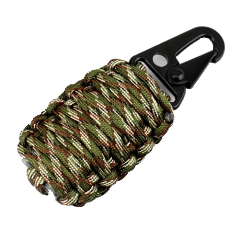 16 Kpl Outdoor Paracord Kit Selviytymisköysi Setti Kalastusvälineet Camping Karabiini Hätävarusteet