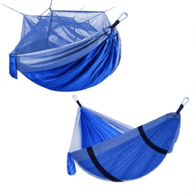 2 Hengen Ulkoleirintäalue Nylon Vahva Riippumatto W Mosquito Net Travel Kannettava Reppu Max Kuorma 400kg