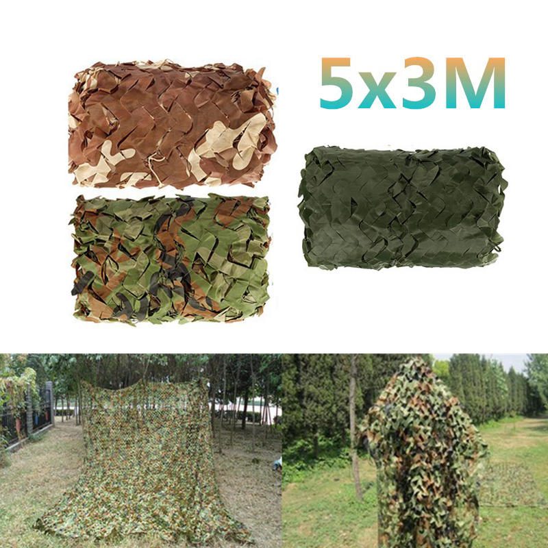 5x3m Autosuoja Sotilaallinen Naamiointiverkko Metsästys Metsäarmeija Koulutus Camo Verkko Autoteltta Varjostin Leirintä Aurinkovarjoverkko