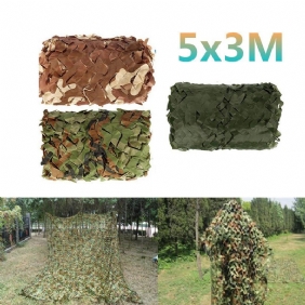 5x3m Autosuoja Sotilaallinen Naamiointiverkko Metsästys Metsäarmeija Koulutus Camo Verkko Autoteltta Varjostin Leirintä Aurinkovarjoverkko