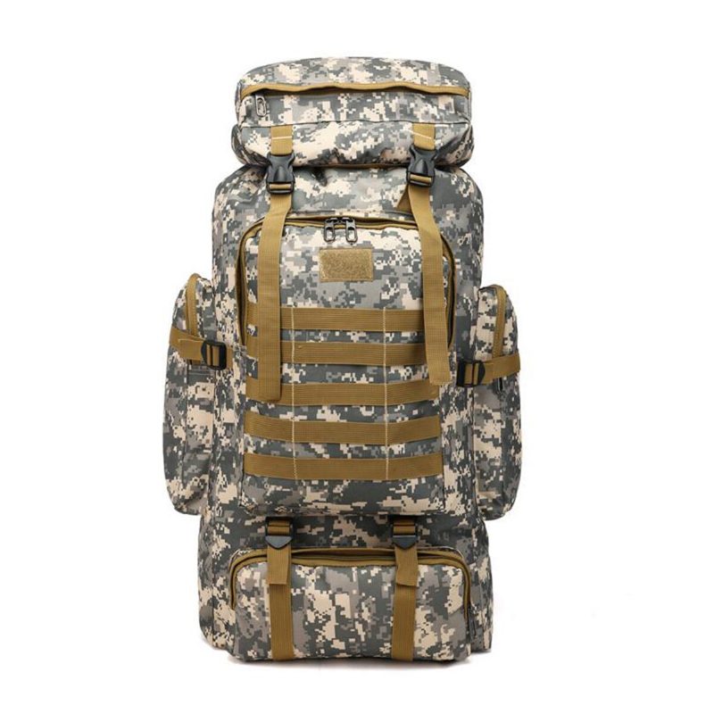 80l Molle Tactical Bag Outdoor Matkailu Retkeily Sotilaallinen Reput Reppu Naamiointi Laukku