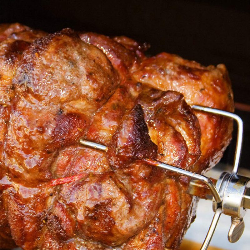 Automaattinen Ulkokäyttöinen Sähköinen Bbq-grilli Rotisserie-moottori Ruostumattomasta Teräksestä Valmistettu Grilliteline Pyörivä Haarukkasarja Kone Eu/us/au Plug