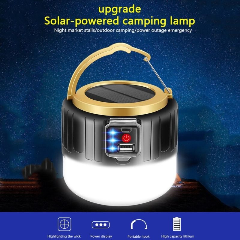 Camping Light Solar Outdoor Usb-lataus 3 Mode Telttalamppu Kannettava Lyhty