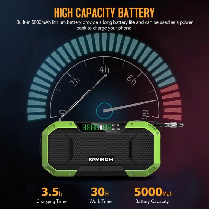 Käsikampiradio Solar Power Bank Laturin Salamavalo