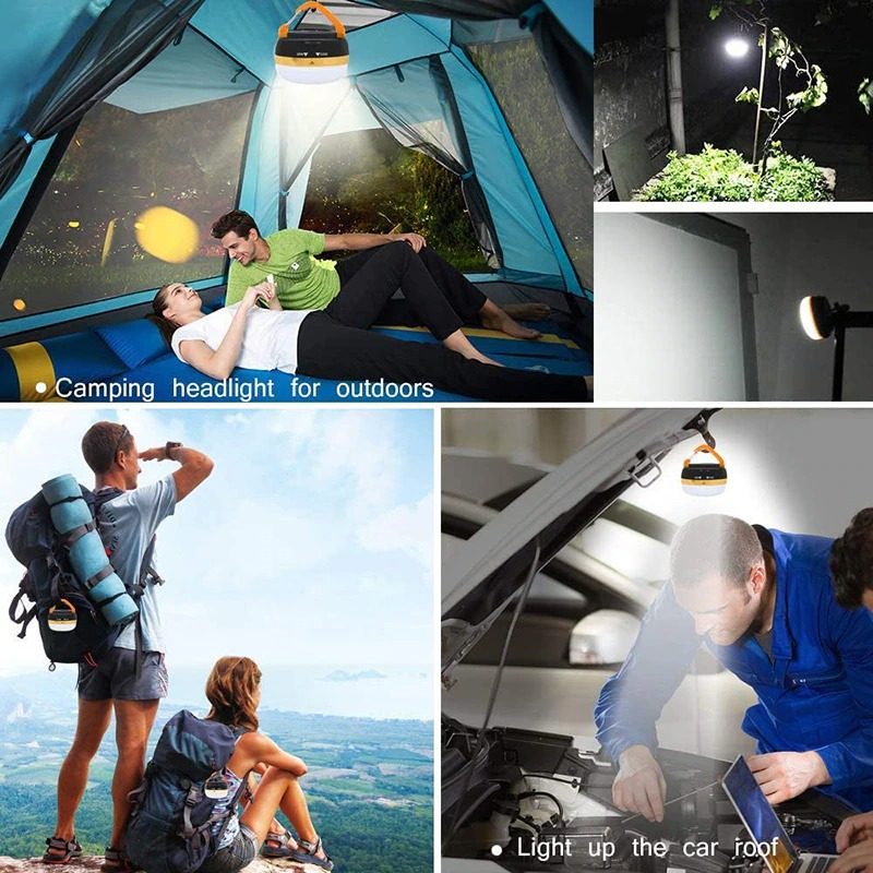 Led Camping Lantern Kannettava Telttavalo Sisäänvedettävällä Koukulla Ja 5 Valotilaa