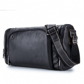 Miesten Aitoa Nahkaa Vintage-olkalaukkupakkaus Crossbody Messenger Gym Pouch Sport Travel