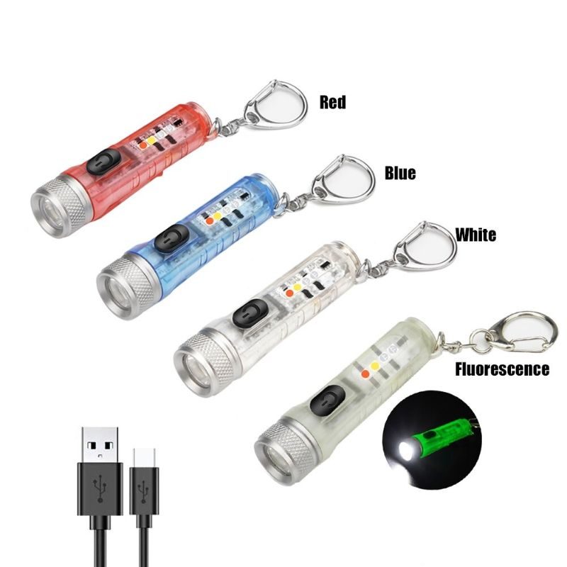 Minitaskulamppu Led Taskuavaimenperä Taskulamppu Usb-ladattava Lamppu Ulkokäyttöön