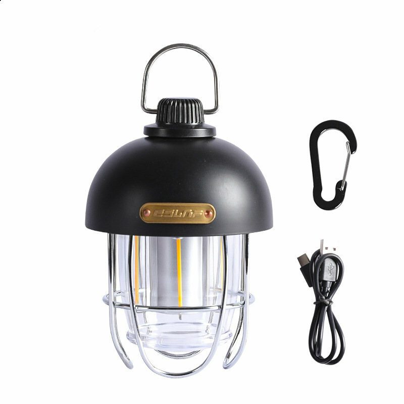 Outdoor Camping Camp Light Kannettava Telttavalo Usb Ladattava Ipx3 Vedenpitävä Valkoinen Valo Ja Lämmin Säädettävä