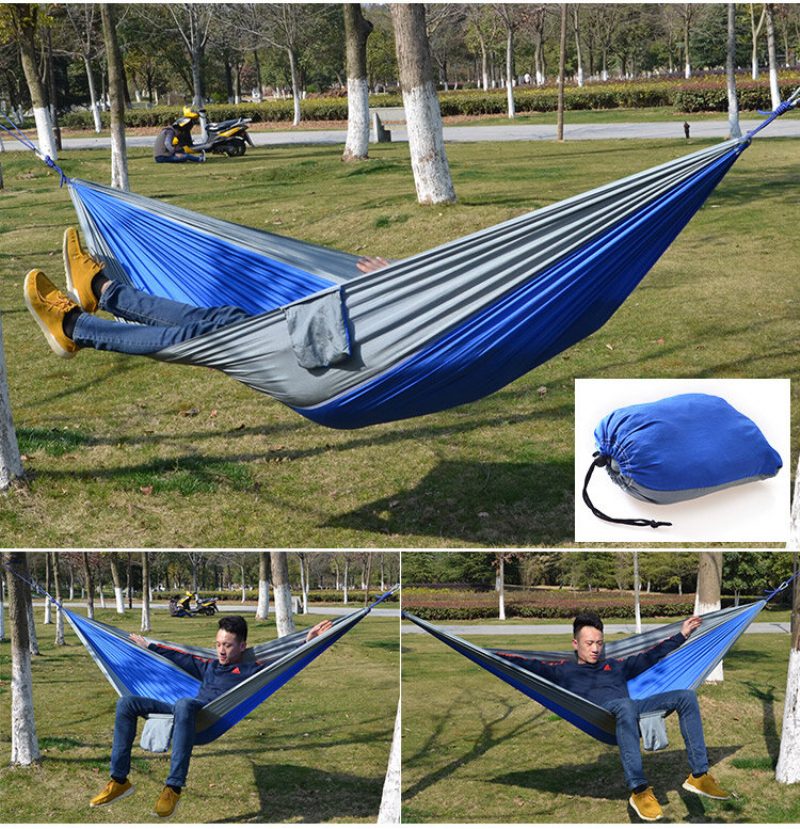 Outdoor Camping Hammock Laskuvarjokangas Kevyt Nylon Kannettava Riippumatto 1-2 Hengelle 260 X 140cm