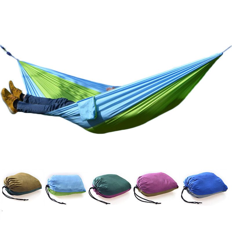 Outdoor Camping Hammock Laskuvarjokangas Kevyt Nylon Kannettava Riippumatto 1-2 Hengelle 260 X 140cm