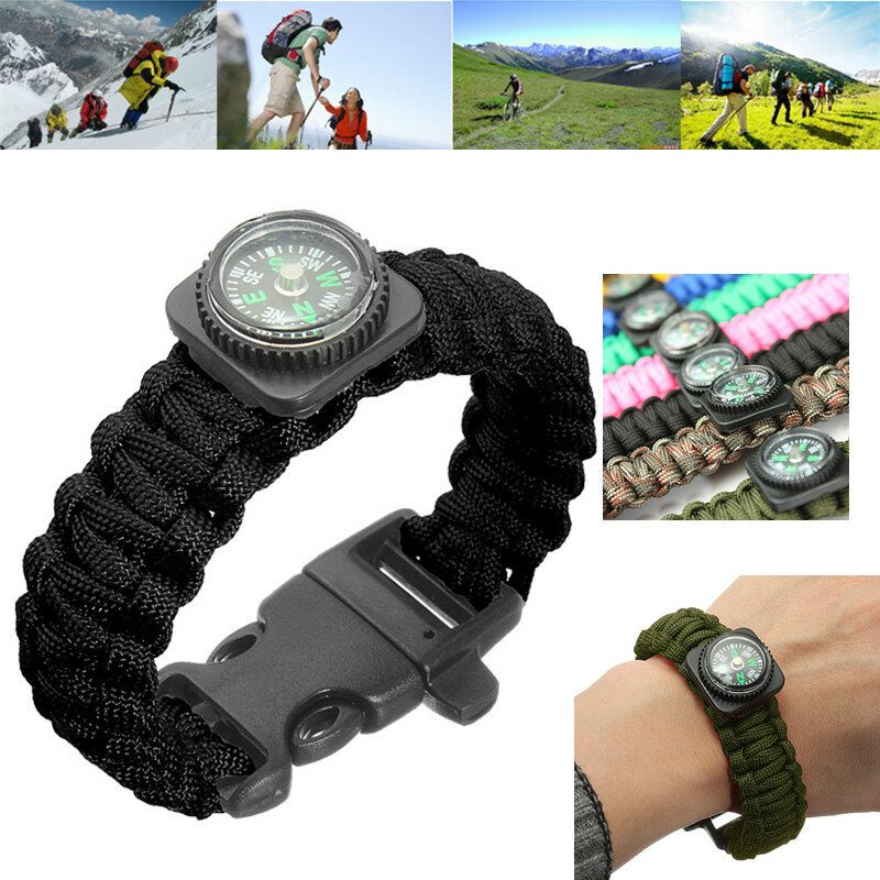 Survival Paracord Rannekoru Pilli Valoisa Military Watch Ranne