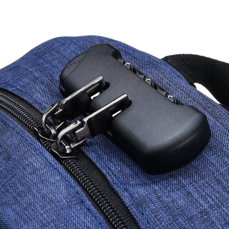 Unisex Anti-theft Kannettavan Tietokoneen Reppu Travel Business School Laukku Turvallisella Lukituksella + Usb-portti