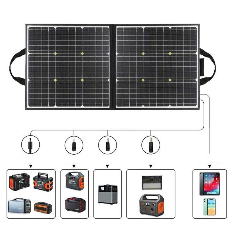 Us Direct Flashfish 50w 18v Kannettava Aurinkopaneeli Taitettava Aurinkolaturi Retkeilyvirtageneraattoriin