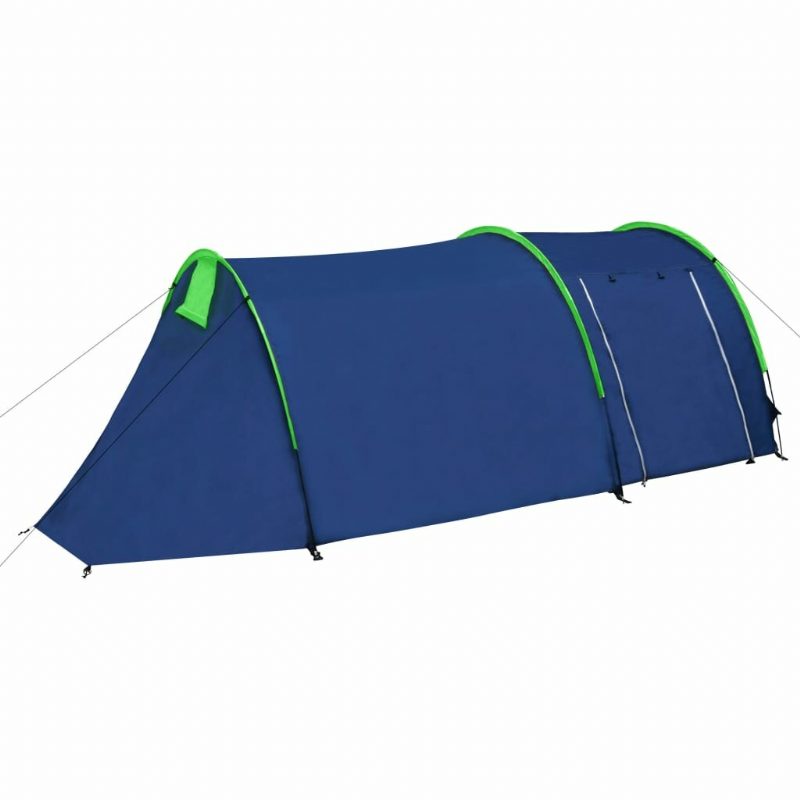 Us Direct Waterproof Camping Teltta 2–4 Hengelle Tunneliteltta Retkeilyyn Vaellusmatka Lasikuitupylväät Blue & Green