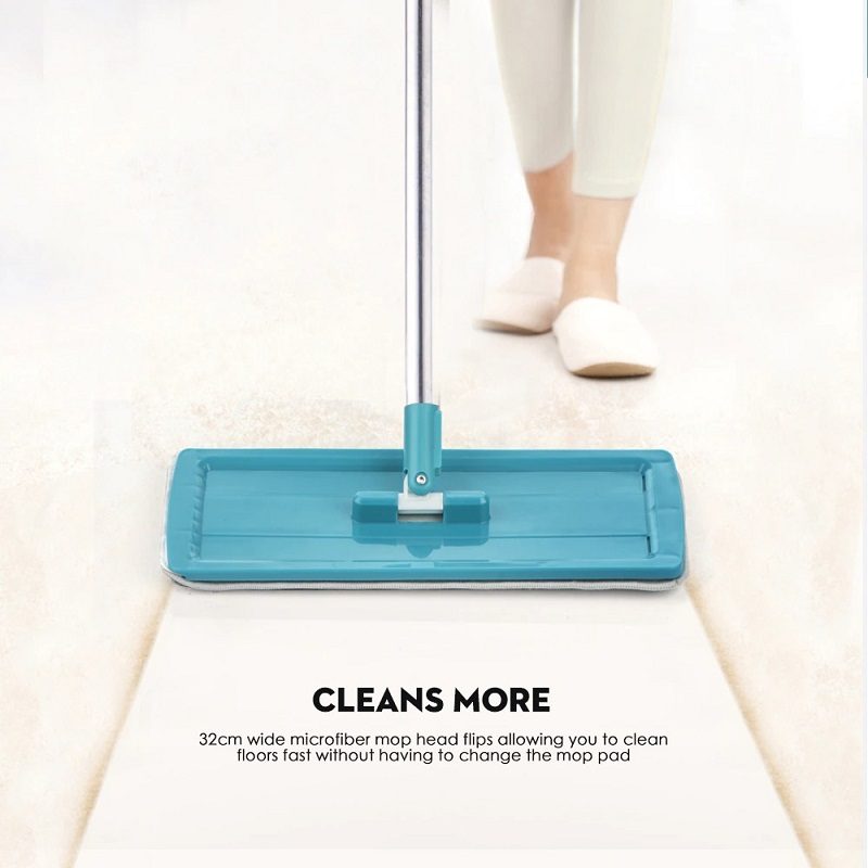 Flat Mop Bucket Hand Free Wringing Lattiapuhdistus Mikrokuituliina Moppityynyt