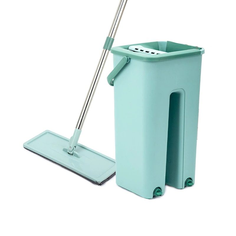 Flat Mop Bucket Hand Free Wringing Lattiapuhdistus Mikrokuituliina Moppityynyt