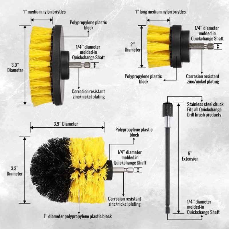 Poraharjaliittimen Puhdistussarja Power Scrubber - 3 Kpl