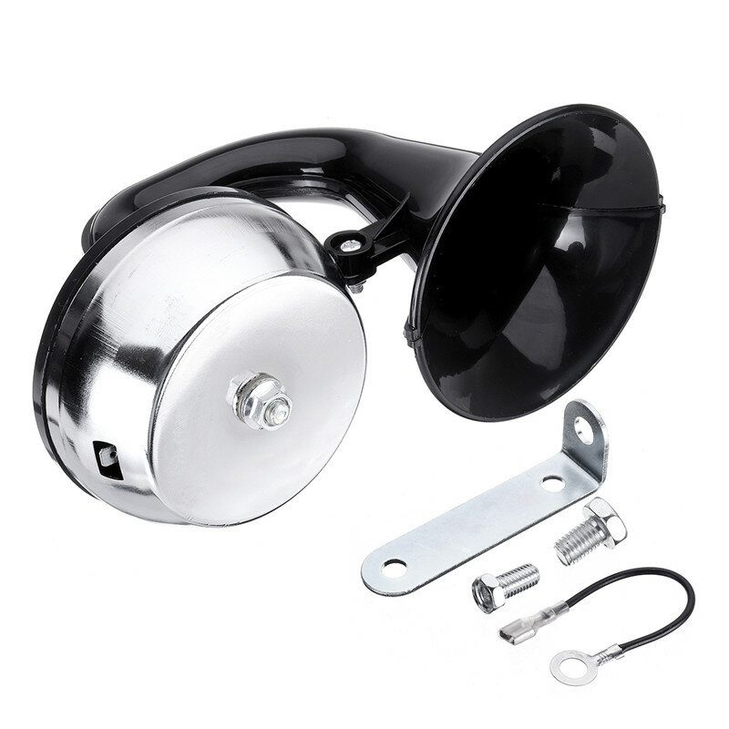 12v 130hz 126db/130db Single/double Snail Air Horn Kyynärpääpilli Musta Metalliseos Henkilöautoihin