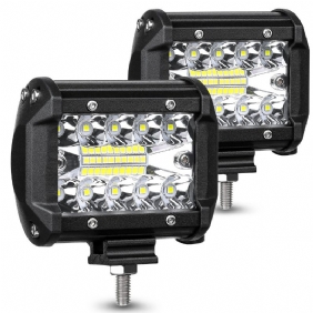 Ambother 2pcs Tri Row 4 Tuuman 9-32v 20 Led Työvalopalkki Tulvapistevalo Offroad Suv Ajo-kuorma-auto Atv Utv Veneen Sumuvalo Vedenpitävä