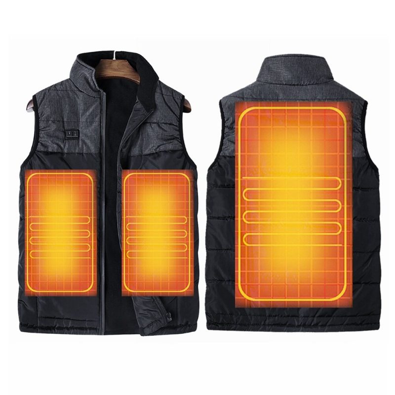 Dual Control Electric Vest Lämmitetty Ulkotakki Usb Warm Up Lämmitystyyny Talvi Vartalonlämmitin