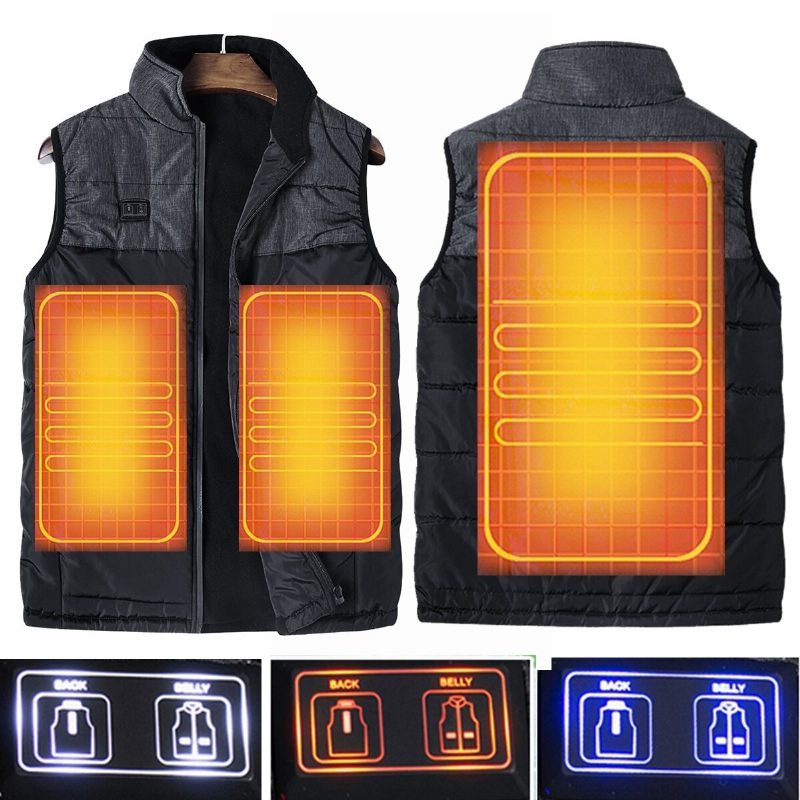 Dual Control Electric Vest Lämmitetty Ulkotakki Usb Warm Up Lämmitystyyny Talvi Vartalonlämmitin