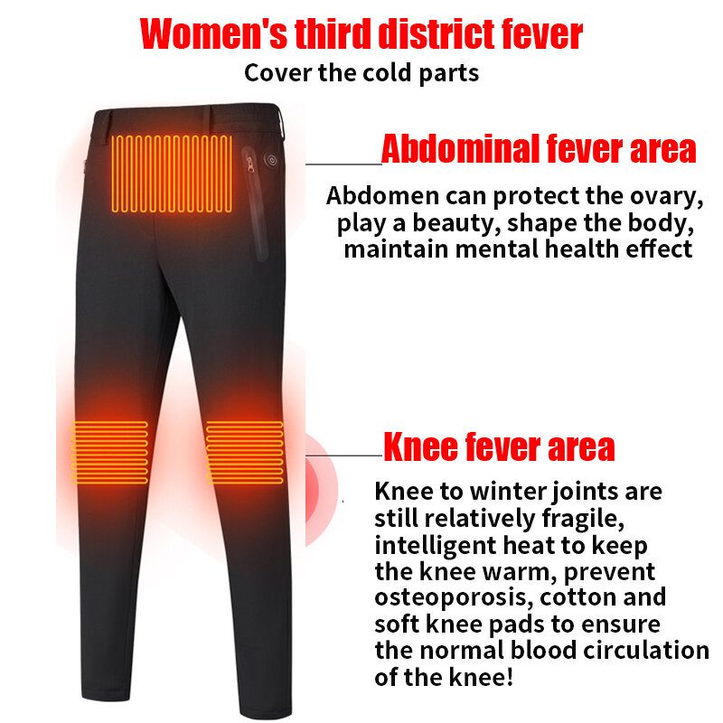 Naiset Usb Sähkölämmitteiset Lämpimät Housut Talvilämmittimet Lämmityshousut Joustavat