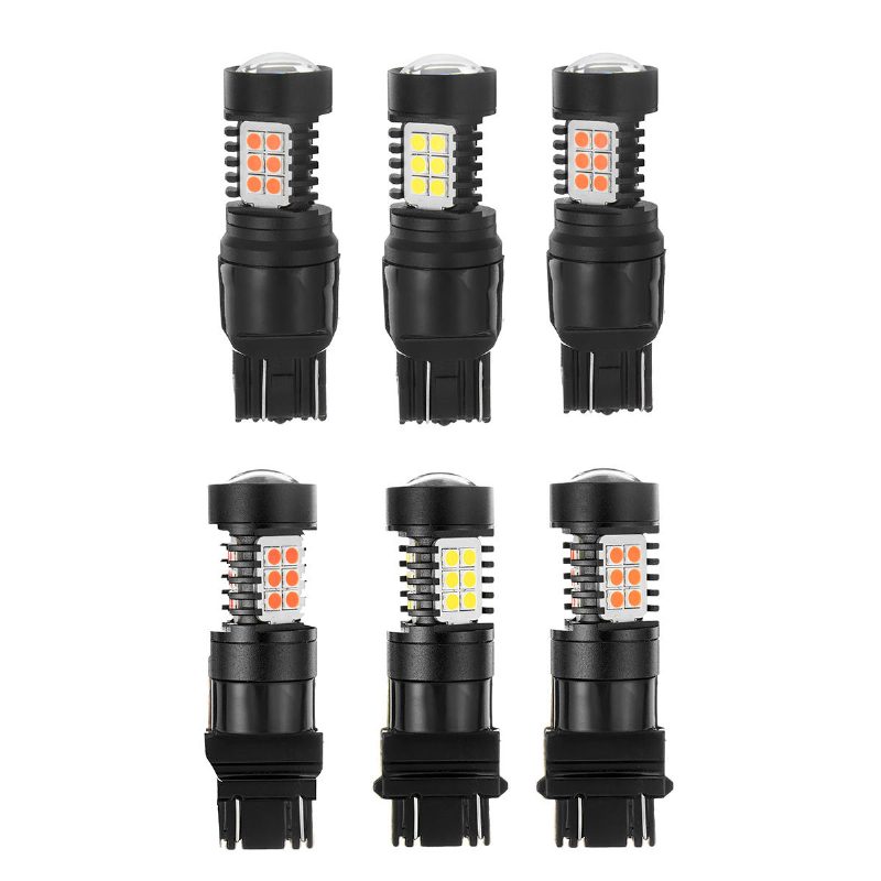 T20 Led-polttimo 7443/3157 Smd3030 Valkoinen/keltainen/punainen Moottoripyörän Autojen Valo