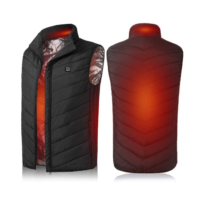 Unisex Electric Vest Lämmitetty Takki Usb Winter Body Warmer Tuulenpitävä Gilet Coats