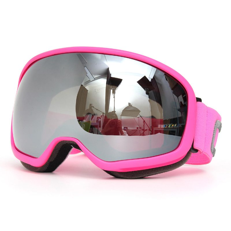 Vaaleanpunaiset Hiihtolasit Double Lens Anti Fog Uv Snowboard Moottorikelkkalasit