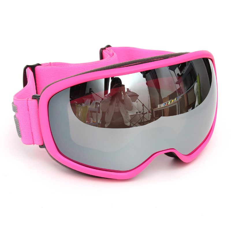 Vaaleanpunaiset Hiihtolasit Double Lens Anti Fog Uv Snowboard Moottorikelkkalasit