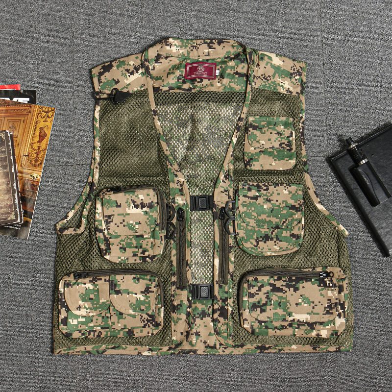 Vedenpitävä Kalastus Ulkona Vaellus Metsästys Multi Pocket Liivit Takki