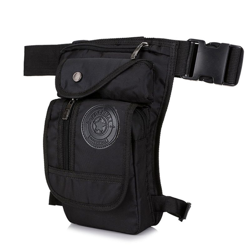 Vedenpitävä Nylon-moottoripyörän Pudotettava Jalkalaukku Miesten Tactical Outdoor Waist Fanny Pack