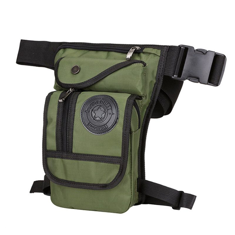 Vedenpitävä Nylon-moottoripyörän Pudotettava Jalkalaukku Miesten Tactical Outdoor Waist Fanny Pack