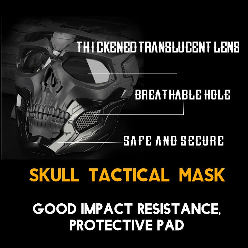 Wosport Skull Airsoft Paintball Mask Full Face Tactical Halloweeniin