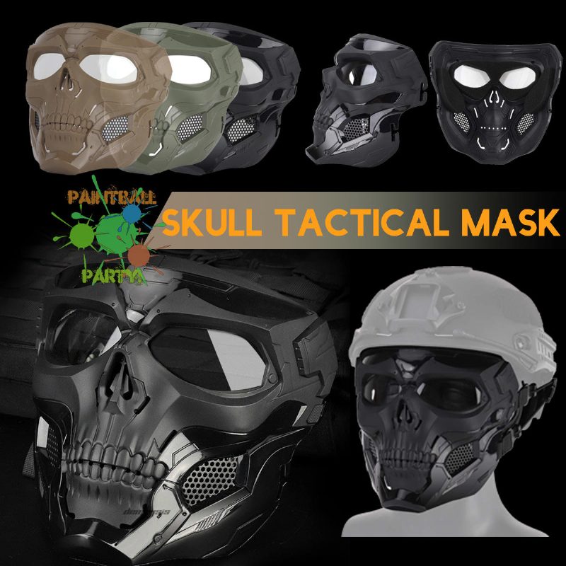 Wosport Skull Airsoft Paintball Mask Full Face Tactical Halloweeniin