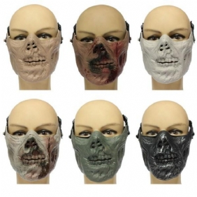 Zombie Skull Skeleton Half Face Mask Military Hunt Halloween-pukujuhlat