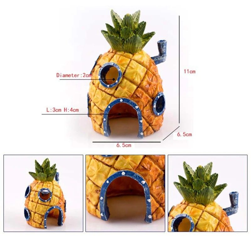 Akvaario Ornamentti Spongebob Pineapple House Katkarapu Sisustus