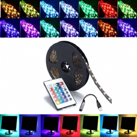 0.5/1/2/3/4/5m Smd5050 Rgb Led-nauhalamppupalkki Tv:n Taustavalosarja + Usb-kaukosäädin Dc5v